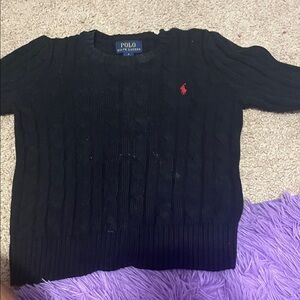 Polo by Ralph Lauren Black Cable Knit Sweater